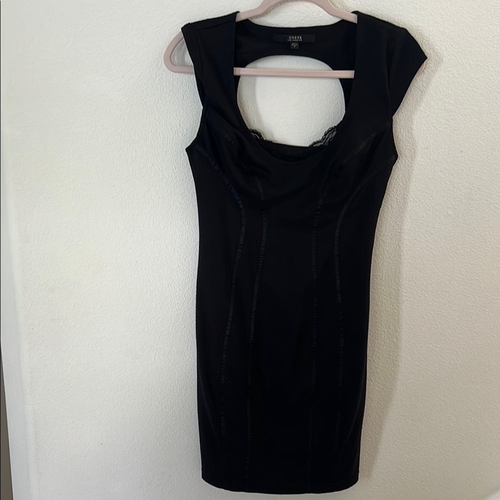 Guess Black Cut Out Backless Sheath Mini Dress
